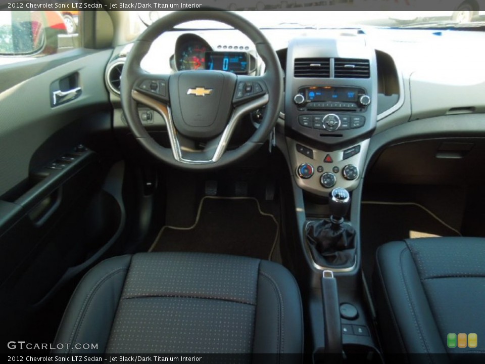 Jet Black/Dark Titanium Interior Dashboard for the 2012 Chevrolet Sonic LTZ Sedan #69446746