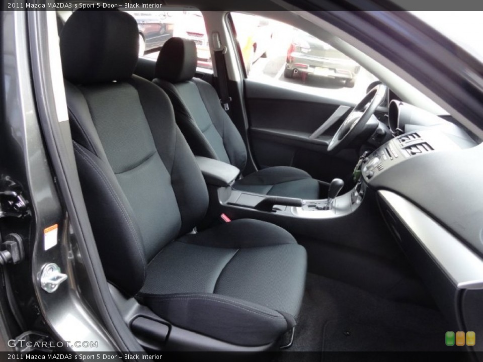 Black Interior Front Seat for the 2011 Mazda MAZDA3 s Sport 5 Door #69449428