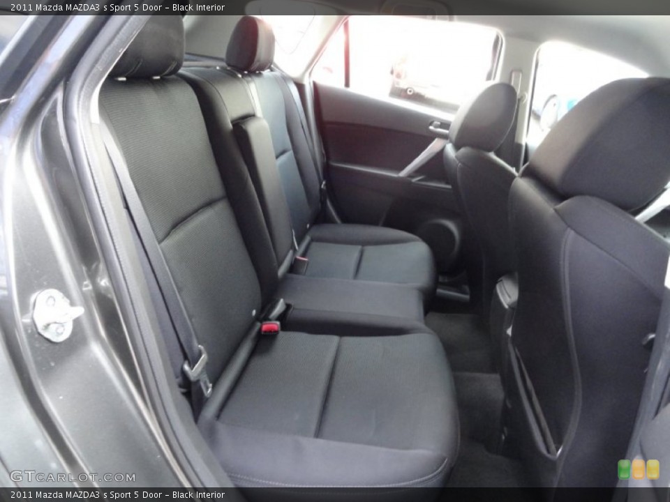Black Interior Rear Seat for the 2011 Mazda MAZDA3 s Sport 5 Door #69449437