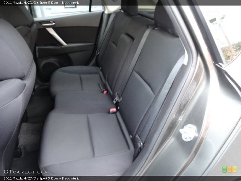 Black Interior Rear Seat for the 2011 Mazda MAZDA3 s Sport 5 Door #69449464