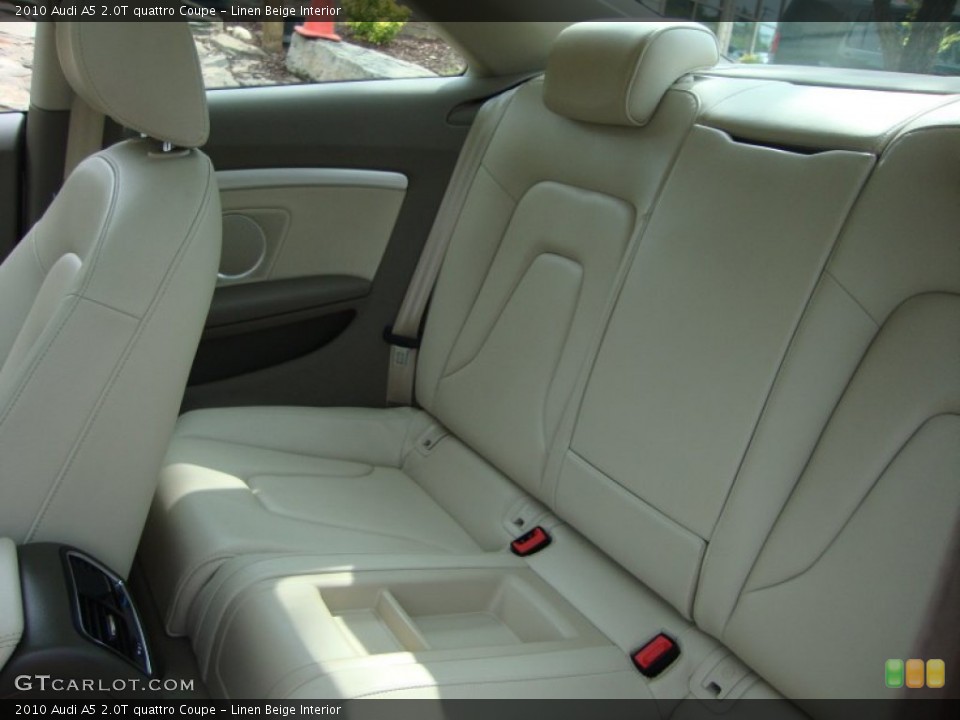 Linen Beige Interior Rear Seat for the 2010 Audi A5 2.0T quattro Coupe #69456001