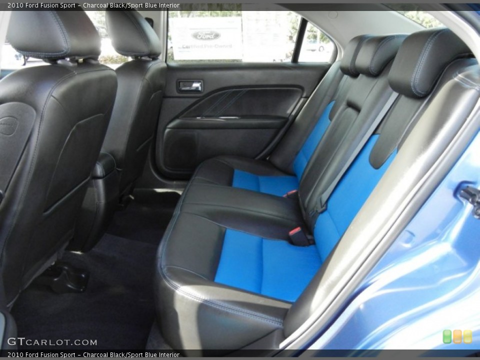 Charcoal Black/Sport Blue Interior Rear Seat for the 2010 Ford Fusion Sport #69471169