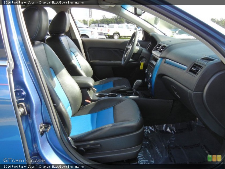 Charcoal Black/Sport Blue Interior Front Seat for the 2010 Ford Fusion Sport #69471187