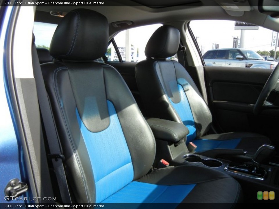 Charcoal Black/Sport Blue Interior Front Seat for the 2010 Ford Fusion Sport #69471196