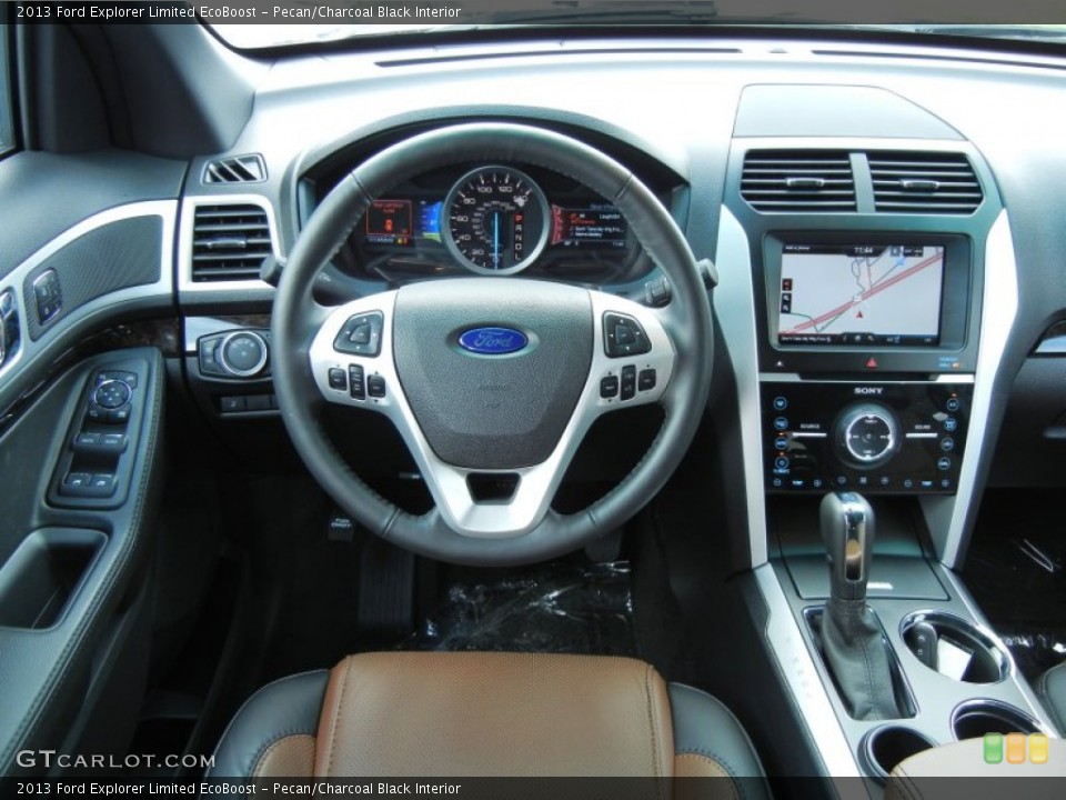 Pecan/Charcoal Black Interior Dashboard for the 2013 Ford Explorer Limited EcoBoost #69472021