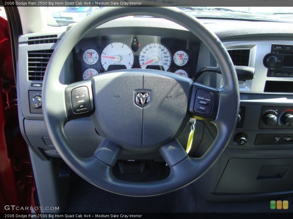 Medium Slate Gray Interior Steering Wheel for the 2008 Dodge Ram 2500 Big Horn Quad Cab 4x4 #69475309