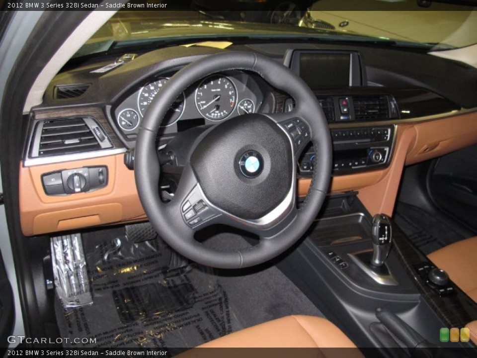 Saddle Brown Interior Dashboard for the 2012 BMW 3 Series 328i Sedan #69476236