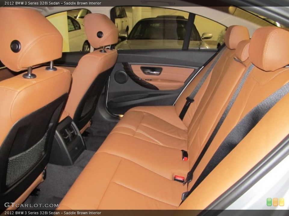 Saddle Brown Interior Rear Seat for the 2012 BMW 3 Series 328i Sedan #69476241
