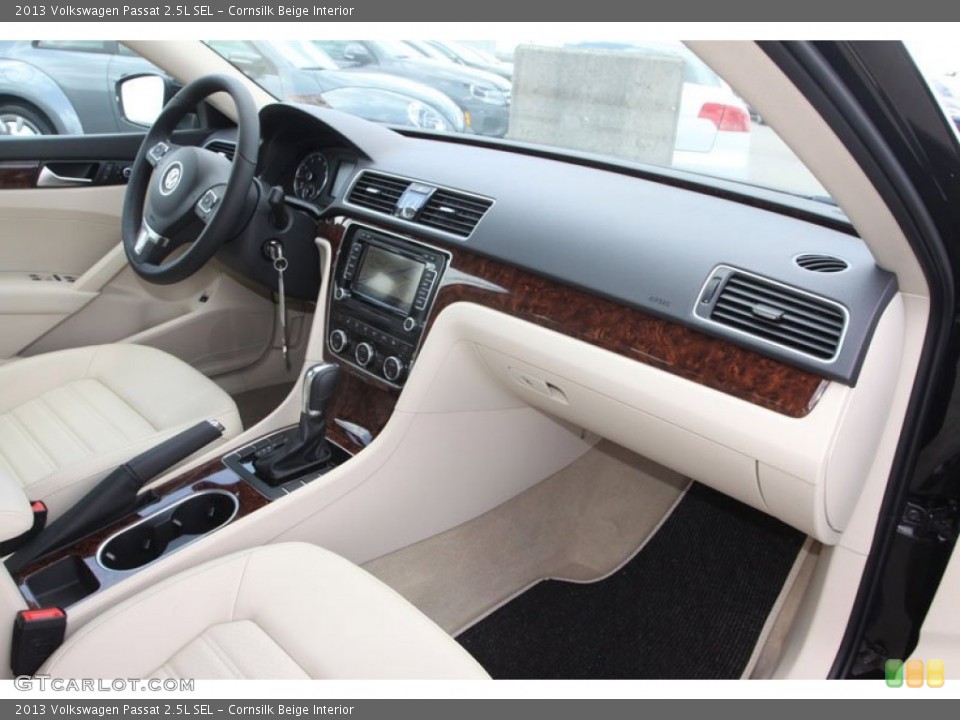 Cornsilk Beige Interior Dashboard for the 2013 Volkswagen Passat 2.5L SEL #69476293