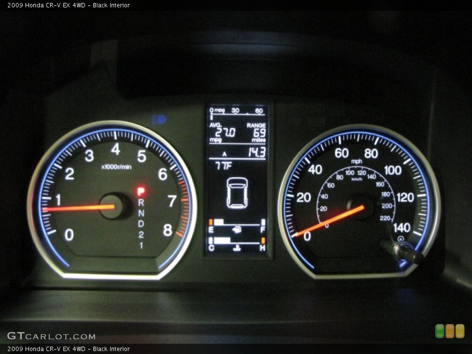 Black Interior Gauges for the 2009 Honda CR-V EX 4WD #69477613