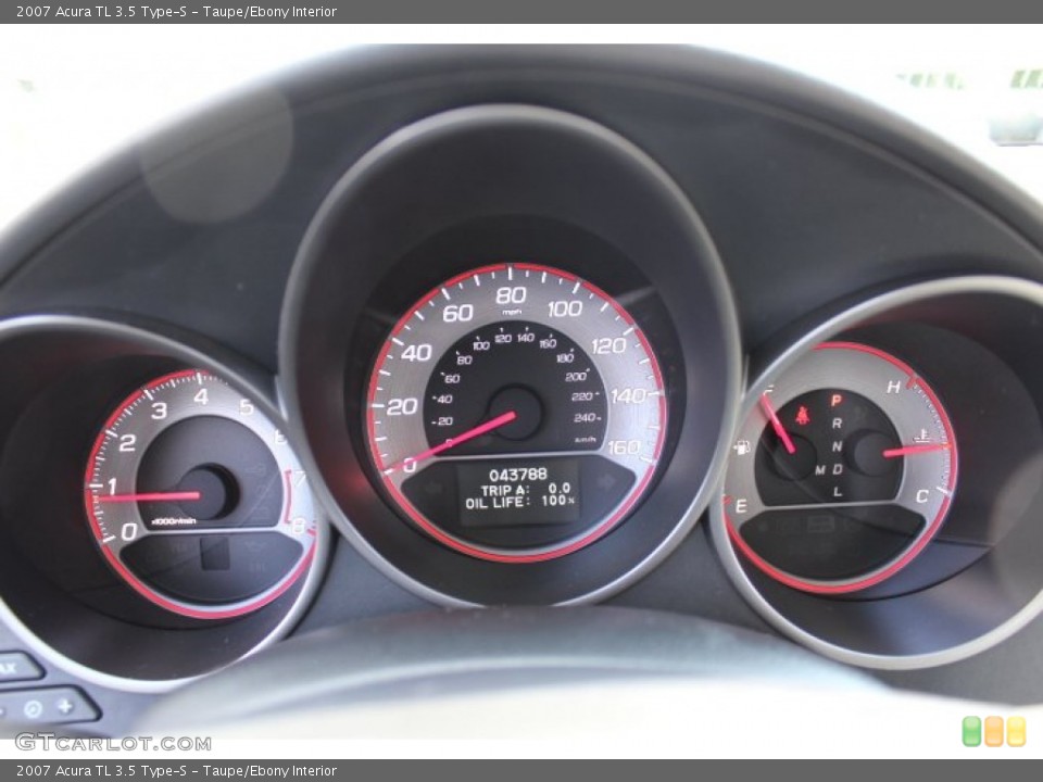 Taupe/Ebony Interior Gauges for the 2007 Acura TL 3.5 Type-S #69480889