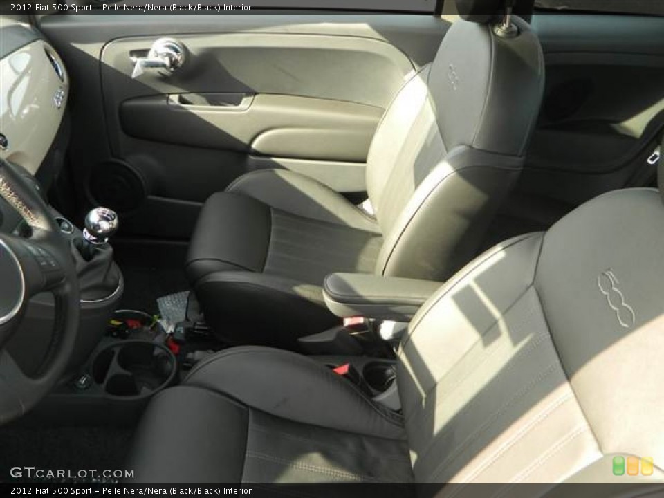 Pelle Nera/Nera (Black/Black) Interior Front Seat for the 2012 Fiat 500 Sport #69481594