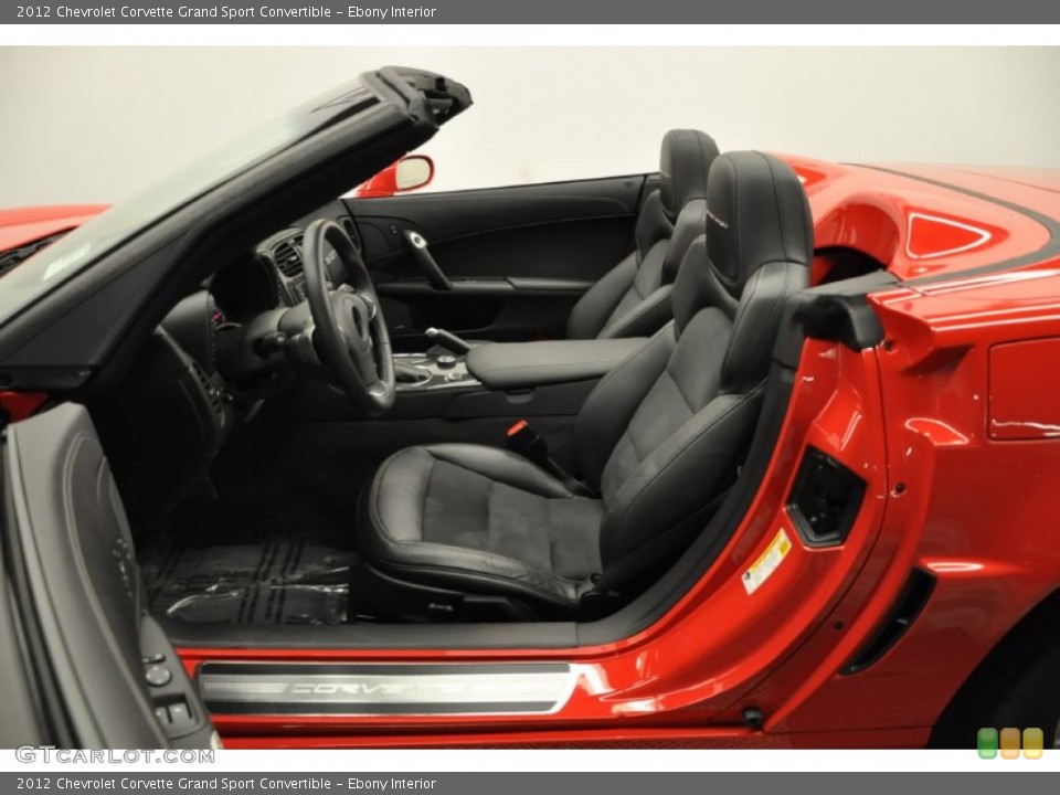 Ebony Interior Front Seat for the 2012 Chevrolet Corvette Grand Sport Convertible #69483595