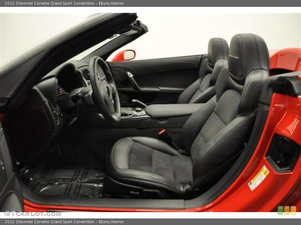 Ebony Interior Front Seat for the 2012 Chevrolet Corvette Grand Sport Convertible #69483604