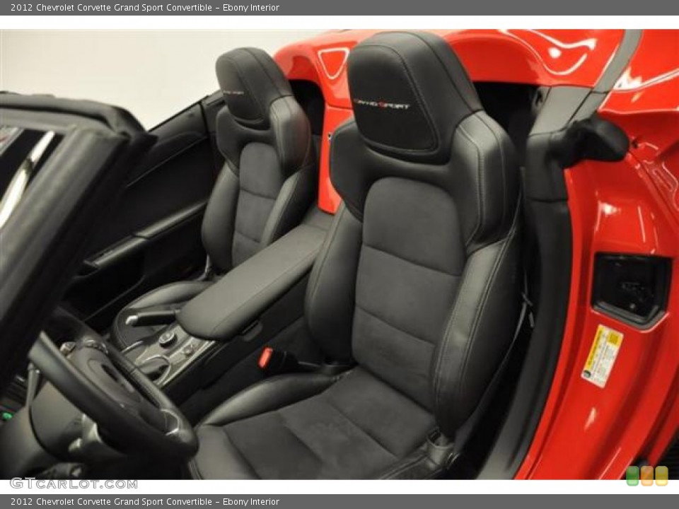 Ebony Interior Front Seat for the 2012 Chevrolet Corvette Grand Sport Convertible #69483622