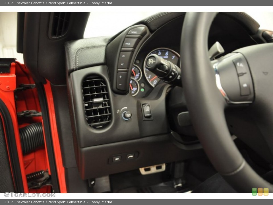 Ebony Interior Controls for the 2012 Chevrolet Corvette Grand Sport Convertible #69483682