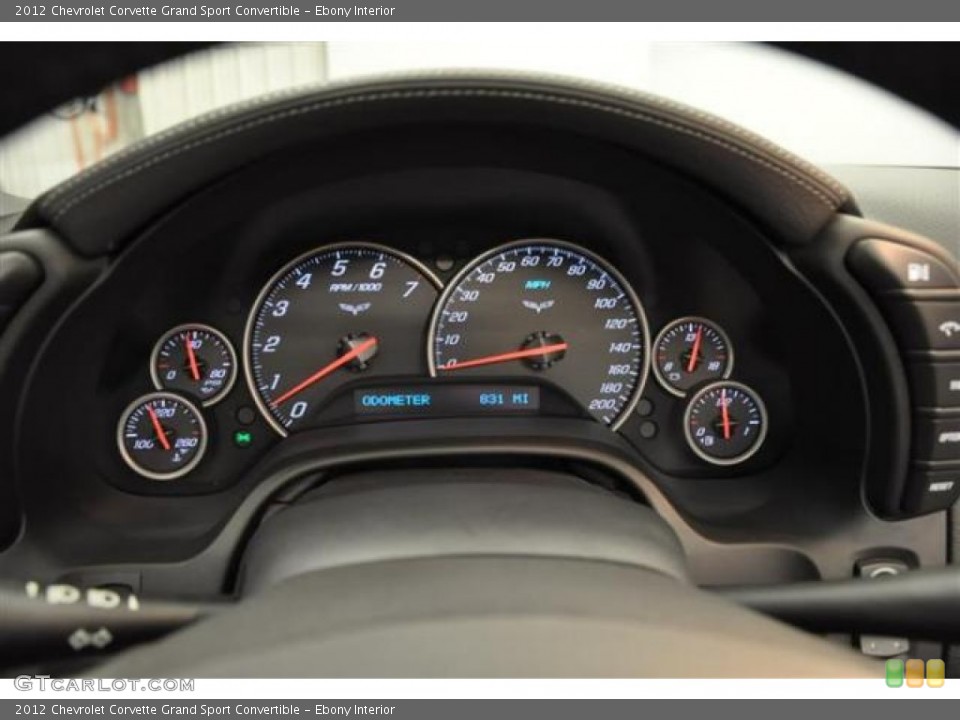Ebony Interior Gauges for the 2012 Chevrolet Corvette Grand Sport Convertible #69483718