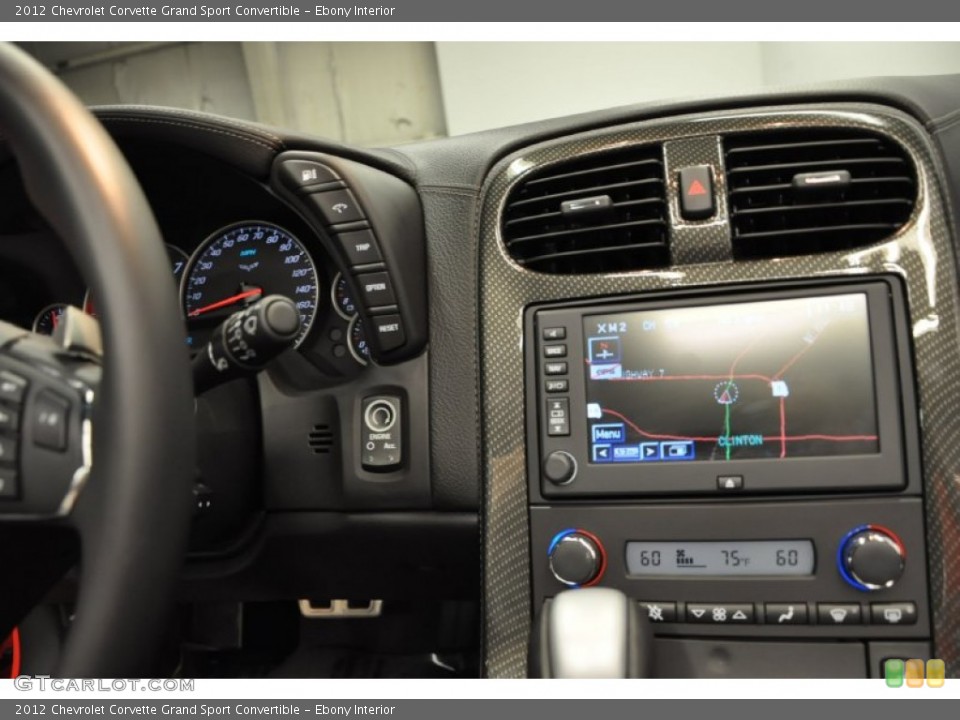 Ebony Interior Navigation for the 2012 Chevrolet Corvette Grand Sport Convertible #69483736