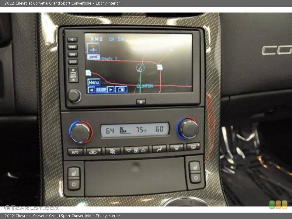Ebony Interior Controls for the 2012 Chevrolet Corvette Grand Sport Convertible #69483745