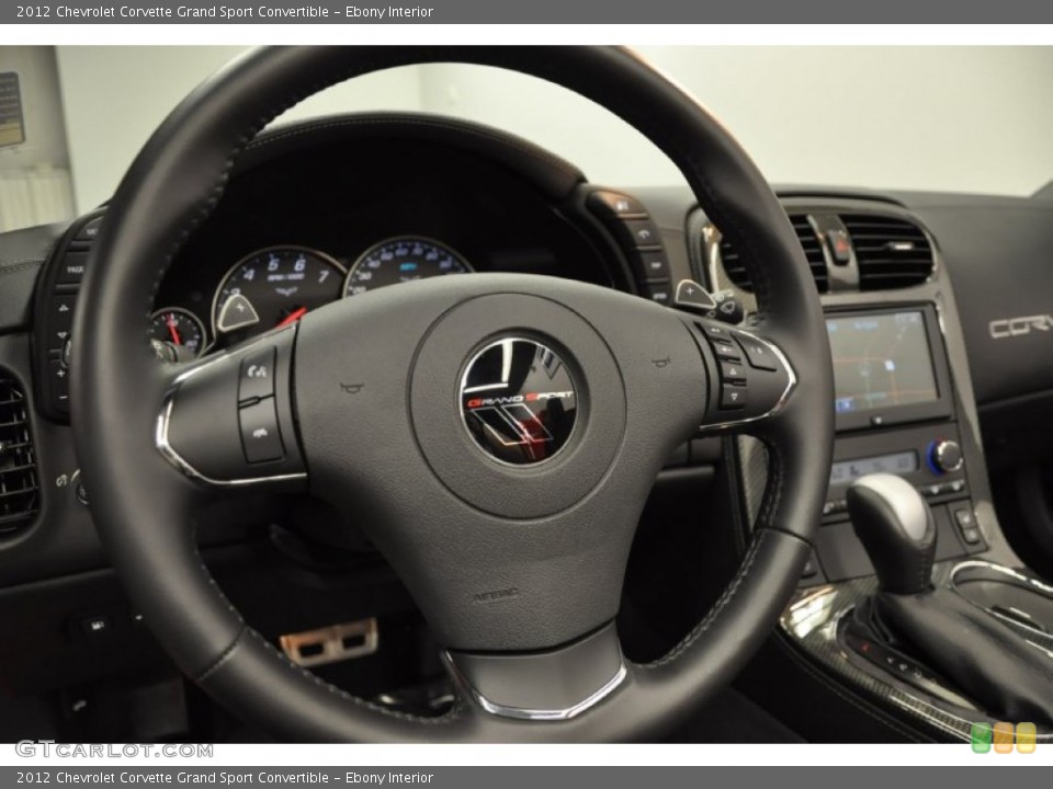 Ebony Interior Steering Wheel for the 2012 Chevrolet Corvette Grand Sport Convertible #69483781
