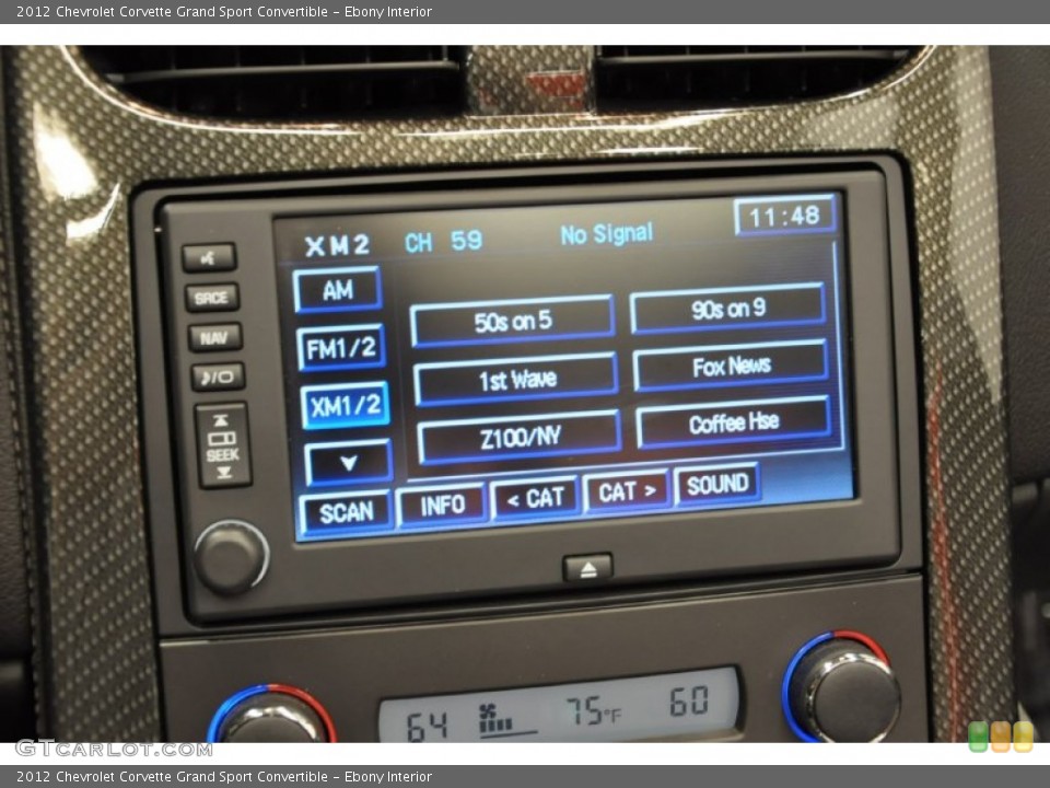 Ebony Interior Audio System for the 2012 Chevrolet Corvette Grand Sport Convertible #69483800