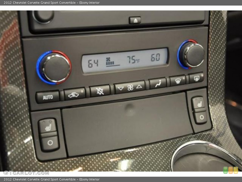 Ebony Interior Controls for the 2012 Chevrolet Corvette Grand Sport Convertible #69483859