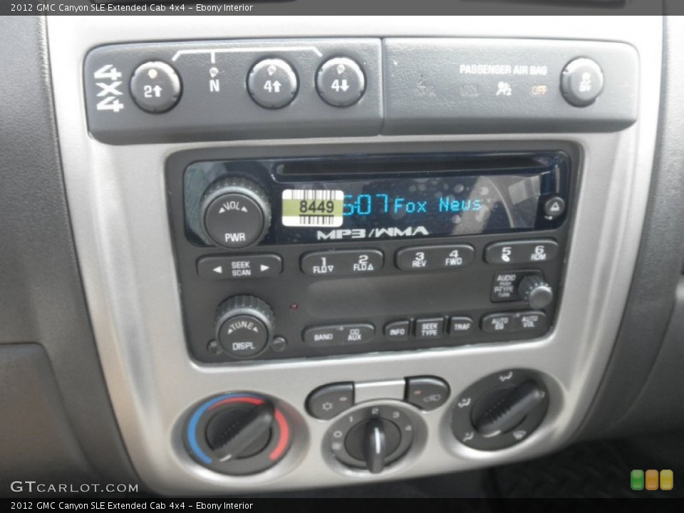 Ebony Interior Controls for the 2012 GMC Canyon SLE Extended Cab 4x4 #69487288