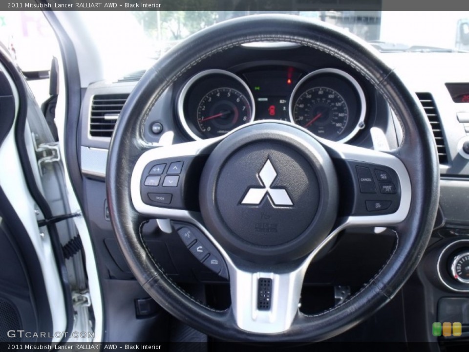 Black Interior Steering Wheel for the 2011 Mitsubishi Lancer RALLIART AWD #69492553