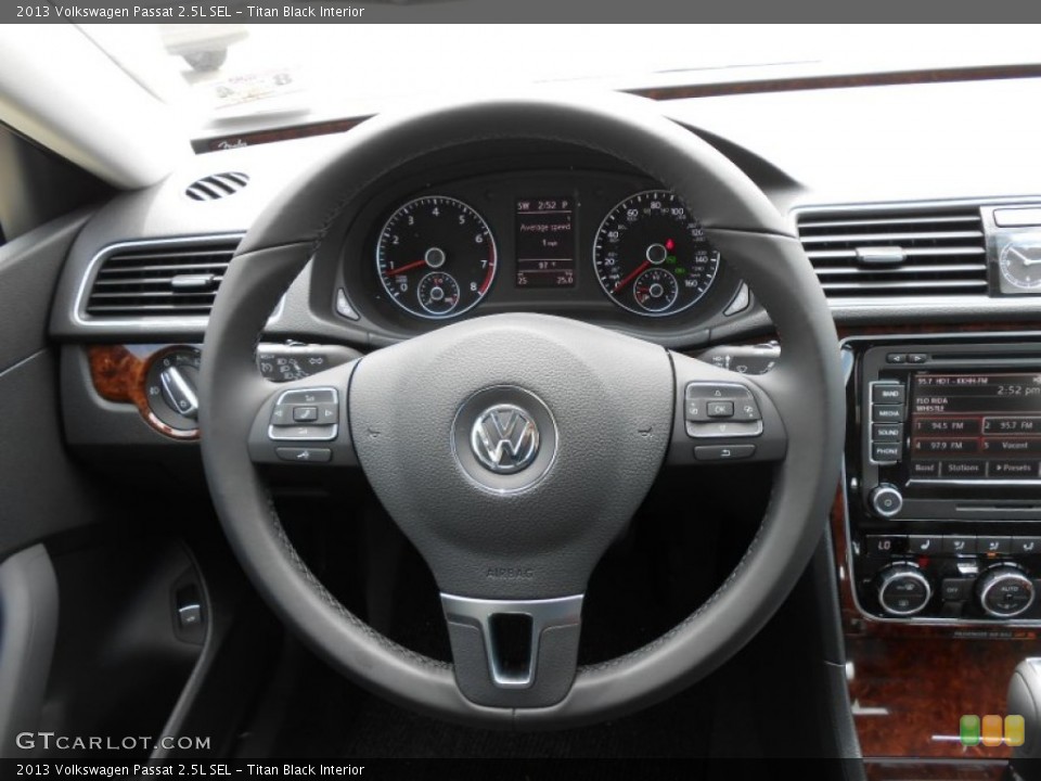 Titan Black Interior Steering Wheel for the 2013 Volkswagen Passat 2.5L SEL #69493015