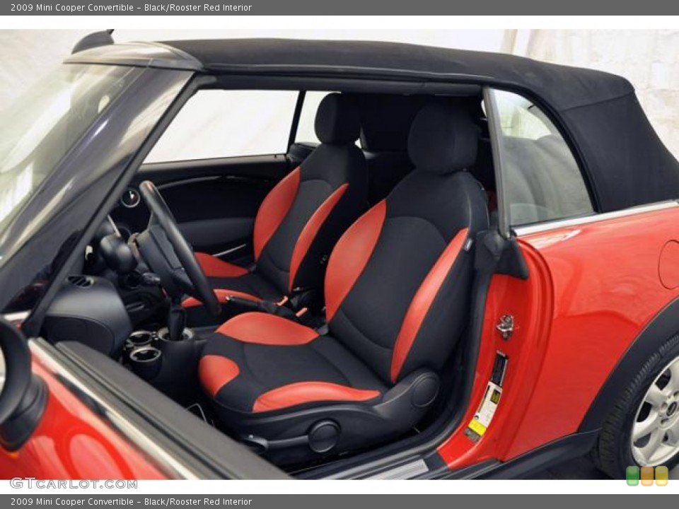 Black/Rooster Red Interior Photo for the 2009 Mini Cooper Convertible #69493342