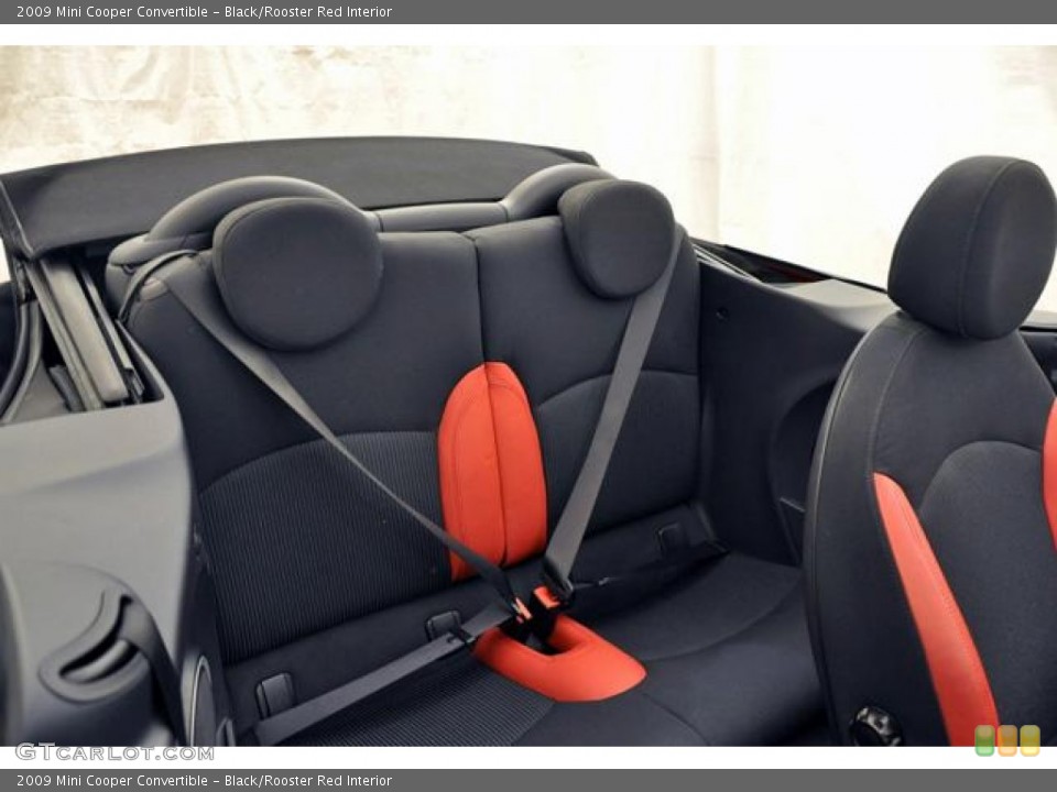 Black/Rooster Red Interior Rear Seat for the 2009 Mini Cooper Convertible #69493471