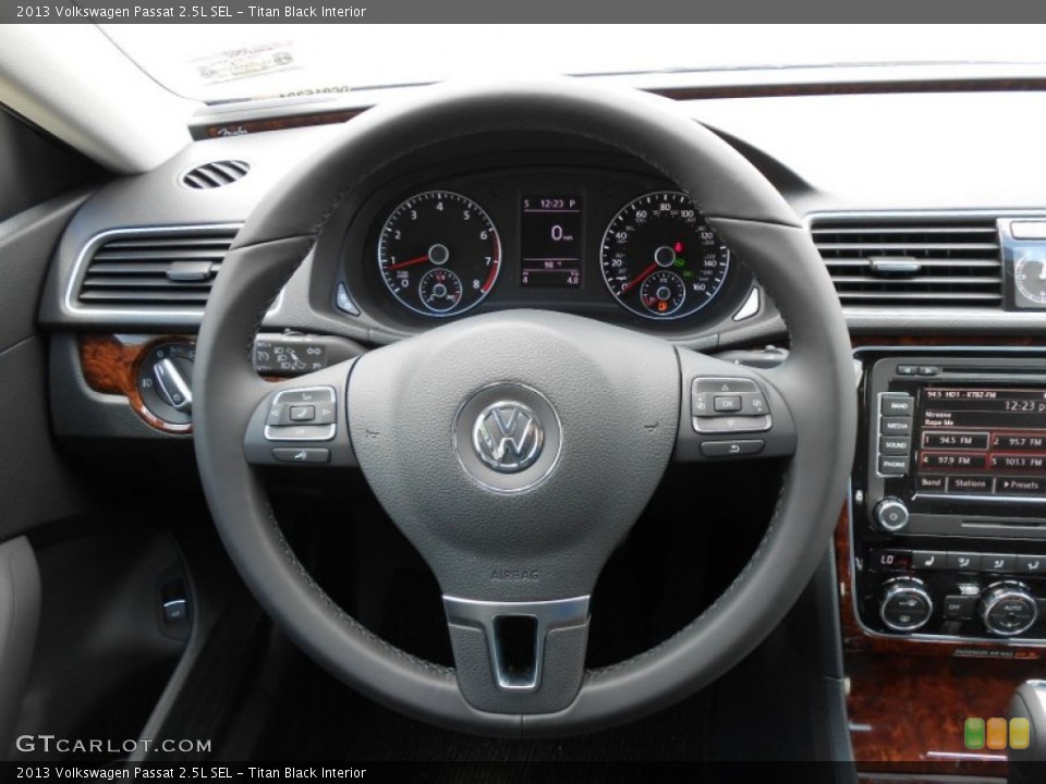 Titan Black Interior Steering Wheel for the 2013 Volkswagen Passat 2.5L SEL #69493504