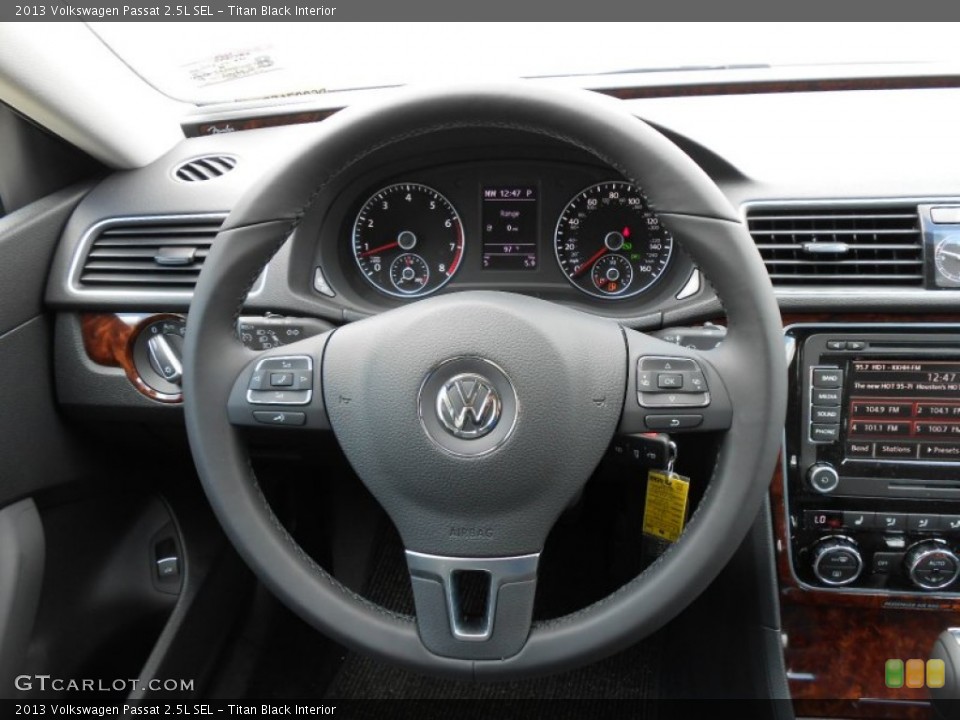 Titan Black Interior Steering Wheel for the 2013 Volkswagen Passat 2.5L SEL #69493963