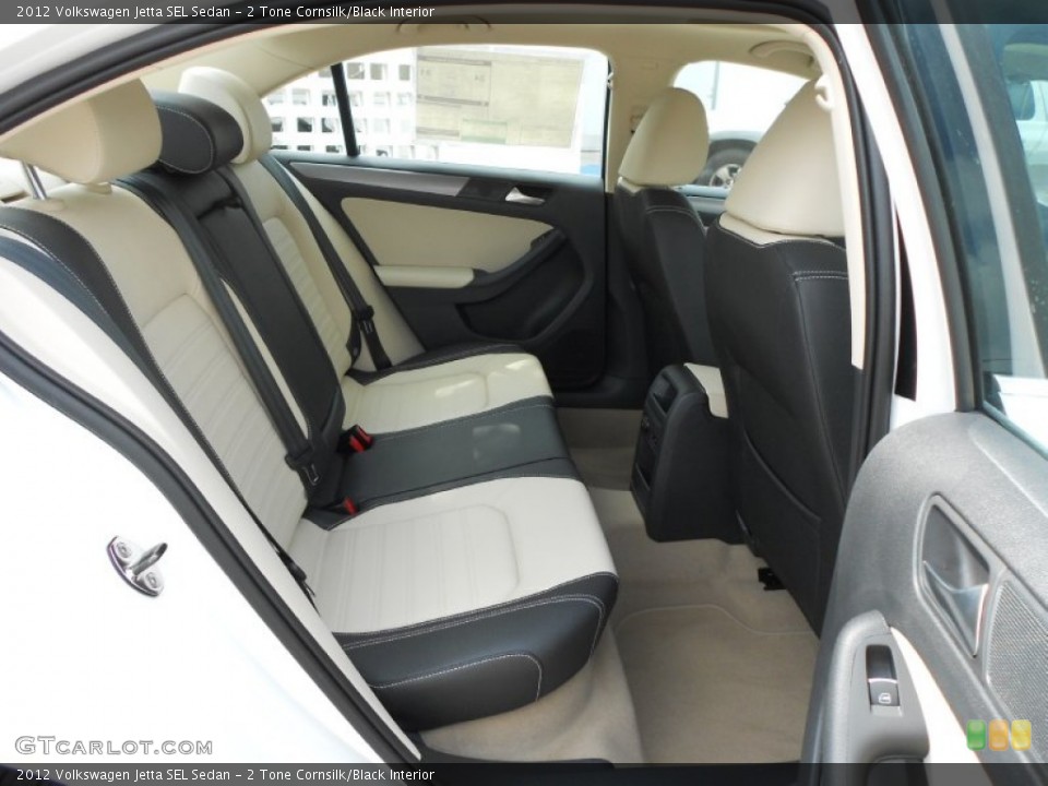 2 Tone Cornsilk/Black Interior Rear Seat for the 2012 Volkswagen Jetta SEL Sedan #69494846