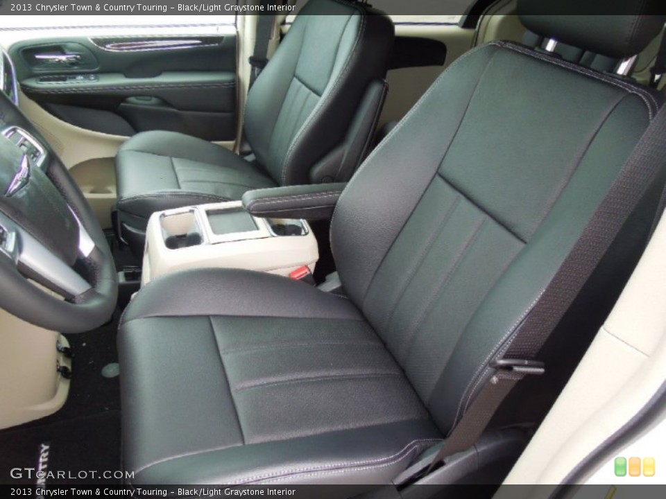 Black/Light Graystone Interior Front Seat for the 2013 Chrysler Town & Country Touring #69500755