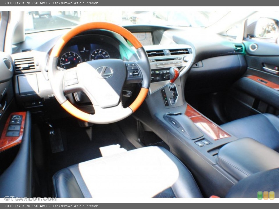 Black/Brown Walnut 2010 Lexus RX Interiors