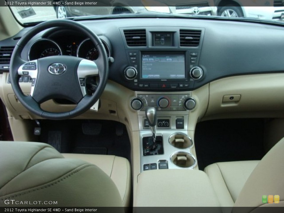 Sand Beige Interior Dashboard for the 2012 Toyota Highlander SE 4WD #69510019