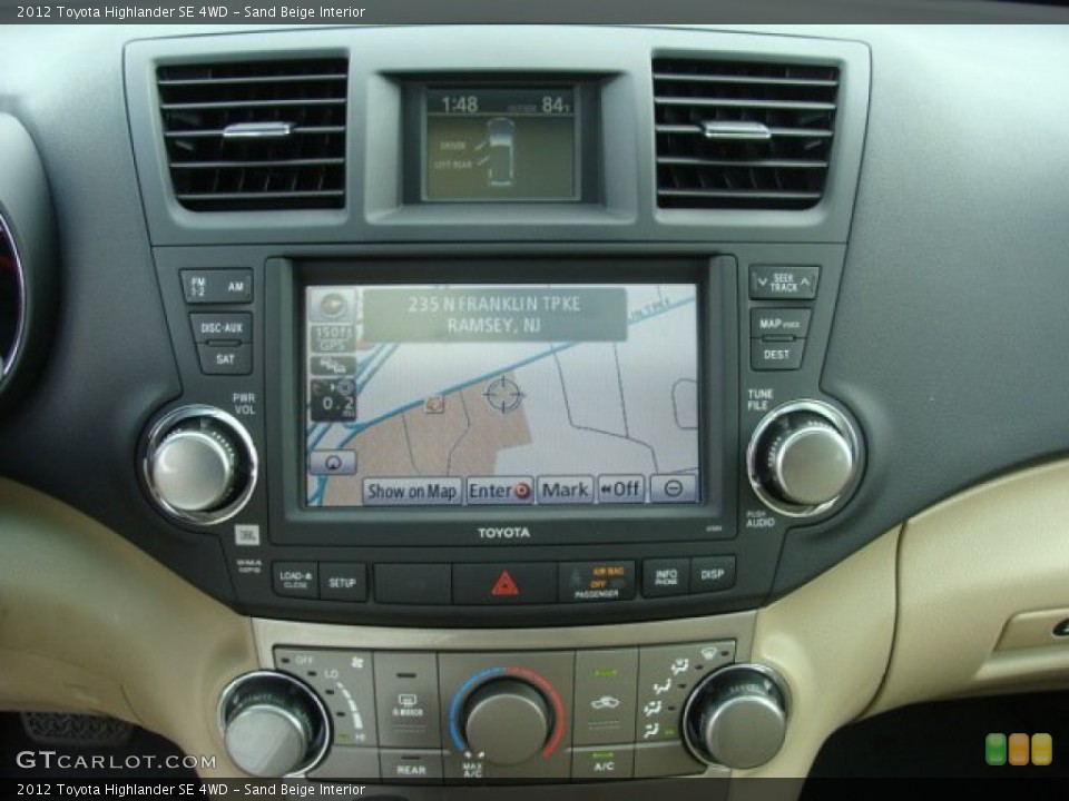 Sand Beige Interior Navigation for the 2012 Toyota Highlander SE 4WD #69510031
