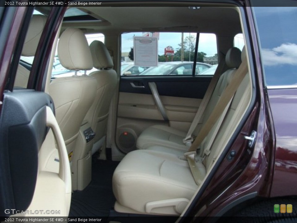 Sand Beige Interior Rear Seat for the 2012 Toyota Highlander SE 4WD #69510049