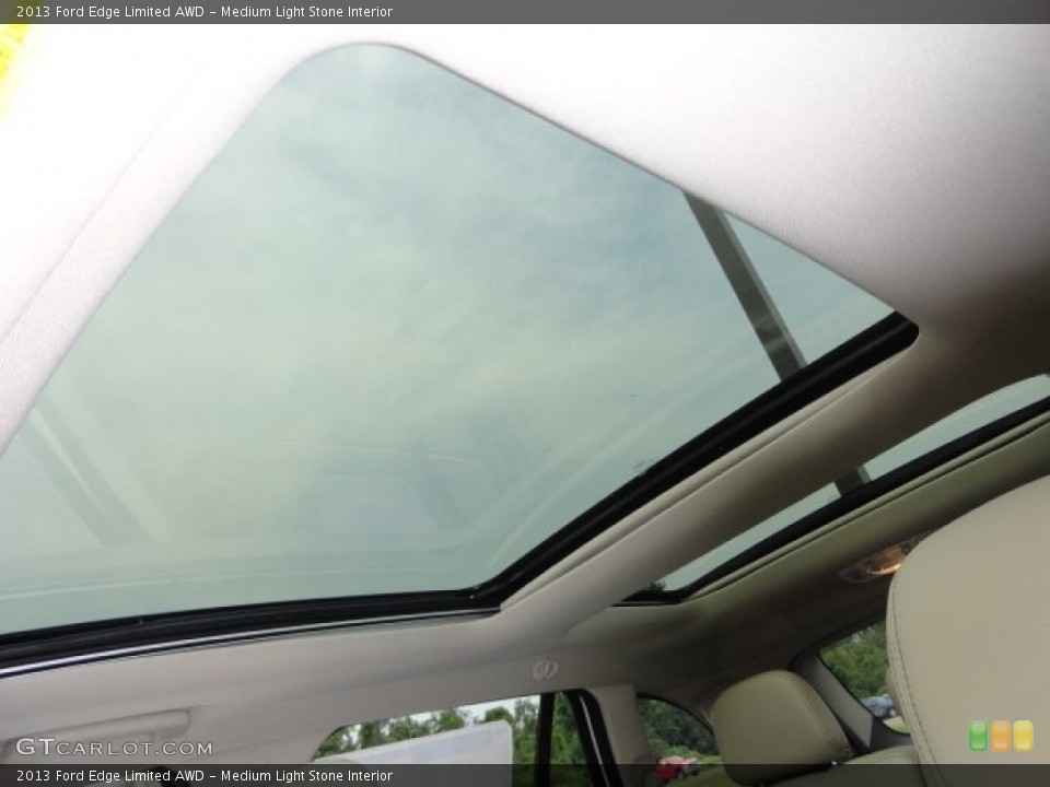 Medium Light Stone Interior Sunroof for the 2013 Ford Edge Limited AWD #69516199