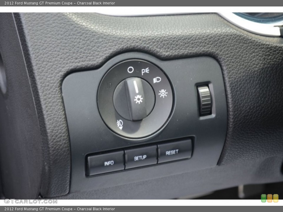 Charcoal Black Interior Controls for the 2012 Ford Mustang GT Premium Coupe #69517727