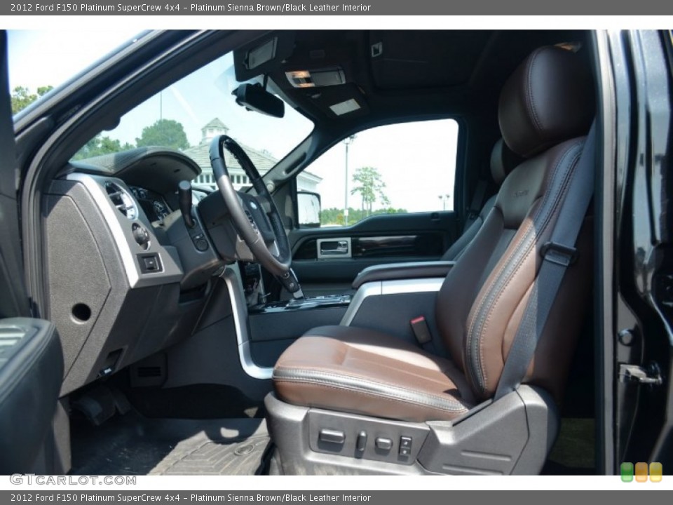 Platinum Sienna Brown/Black Leather Interior Front Seat for the 2012 Ford F150 Platinum SuperCrew 4x4 #69520024