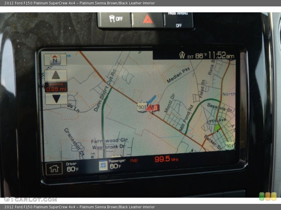 Platinum Sienna Brown/Black Leather Interior Navigation for the 2012 Ford F150 Platinum SuperCrew 4x4 #69520048