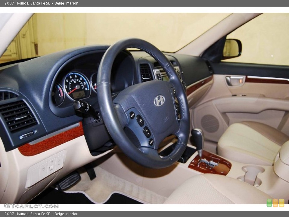 Beige Interior Steering Wheel for the 2007 Hyundai Santa Fe SE #69526405