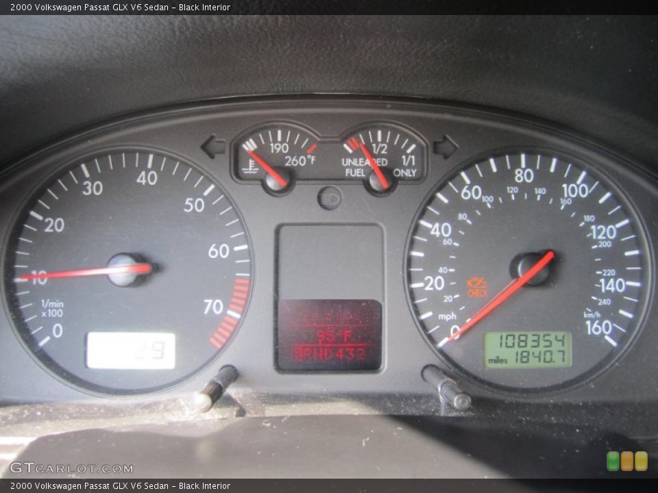 Black Interior Gauges for the 2000 Volkswagen Passat GLX V6 Sedan #69533862