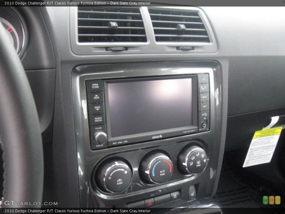 Dark Slate Gray Interior Controls for the 2010 Dodge Challenger R/T Classic Furious Fuchsia Edition #69538647