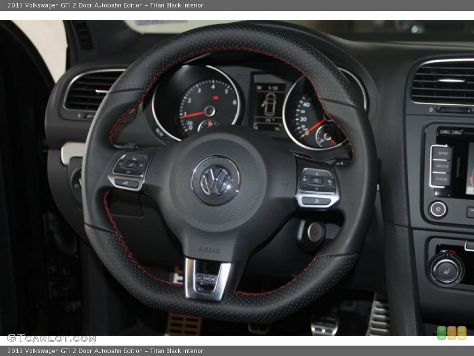 Titan Black Interior Steering Wheel for the 2013 Volkswagen GTI 2 Door Autobahn Edition #69540702