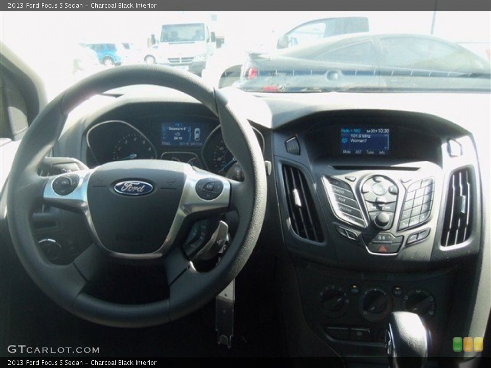 Charcoal Black Interior Dashboard for the 2013 Ford Focus S Sedan #69545358