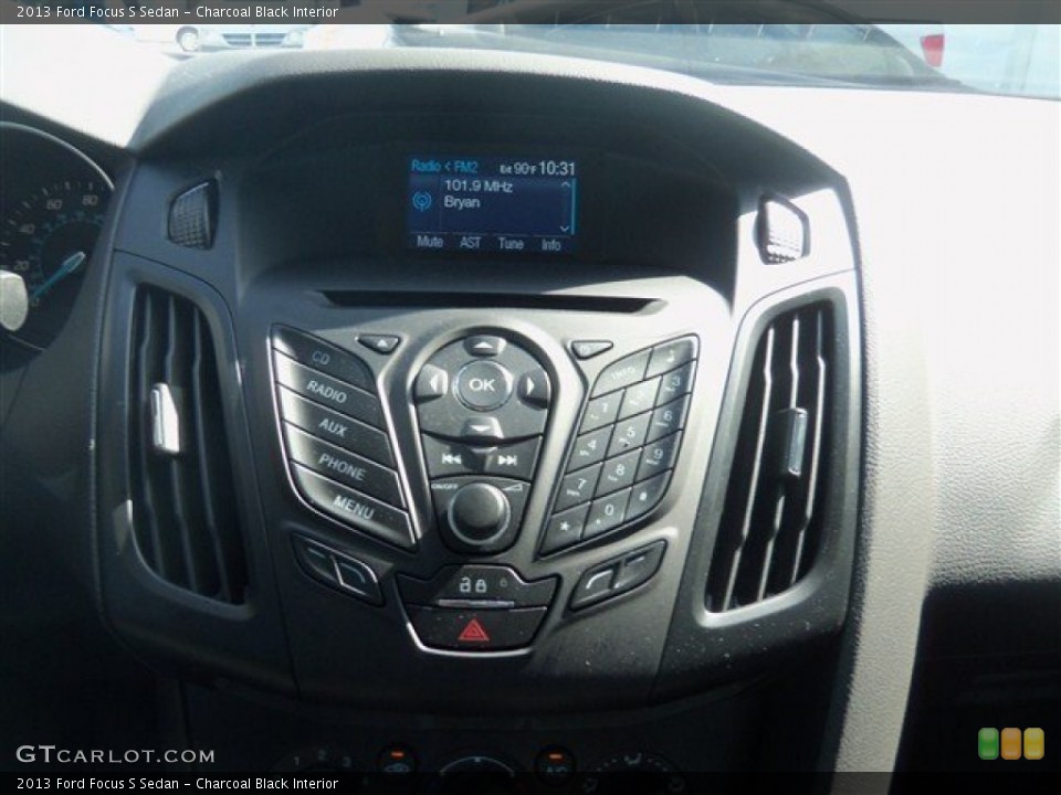 Charcoal Black Interior Controls for the 2013 Ford Focus S Sedan #69545375