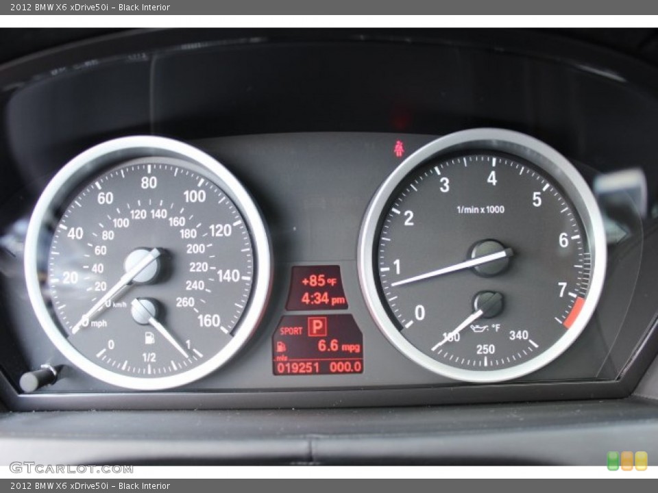 Black Interior Gauges for the 2012 BMW X6 xDrive50i #69545991